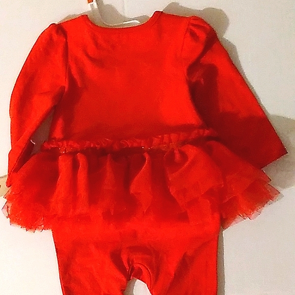 NWT☆CAT & JACK☆Baby Girl Wowzer Red Long Sleeve Heart Romper outfit - Picture 10 of 12